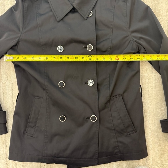 Weatherproof Garment Company Black Double Breasted Trench Rain Coat Size Medium - Picture 5 of 7